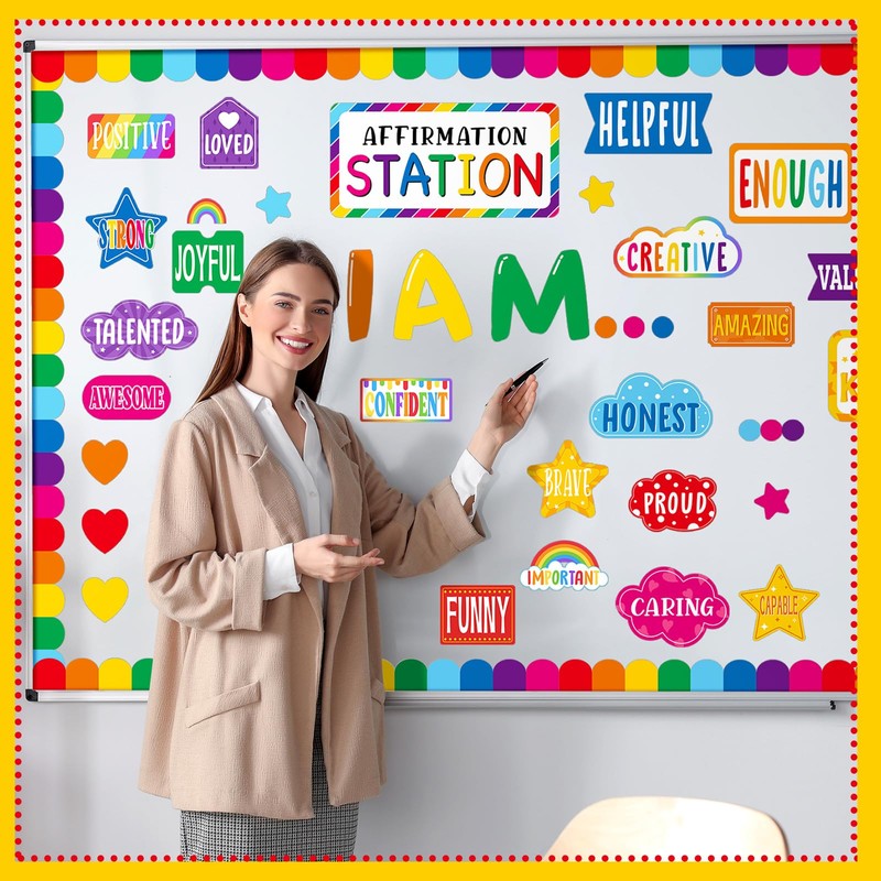 Mooliwe Affirmation Station Bulletin Board Set Motivational Bulletin Board for