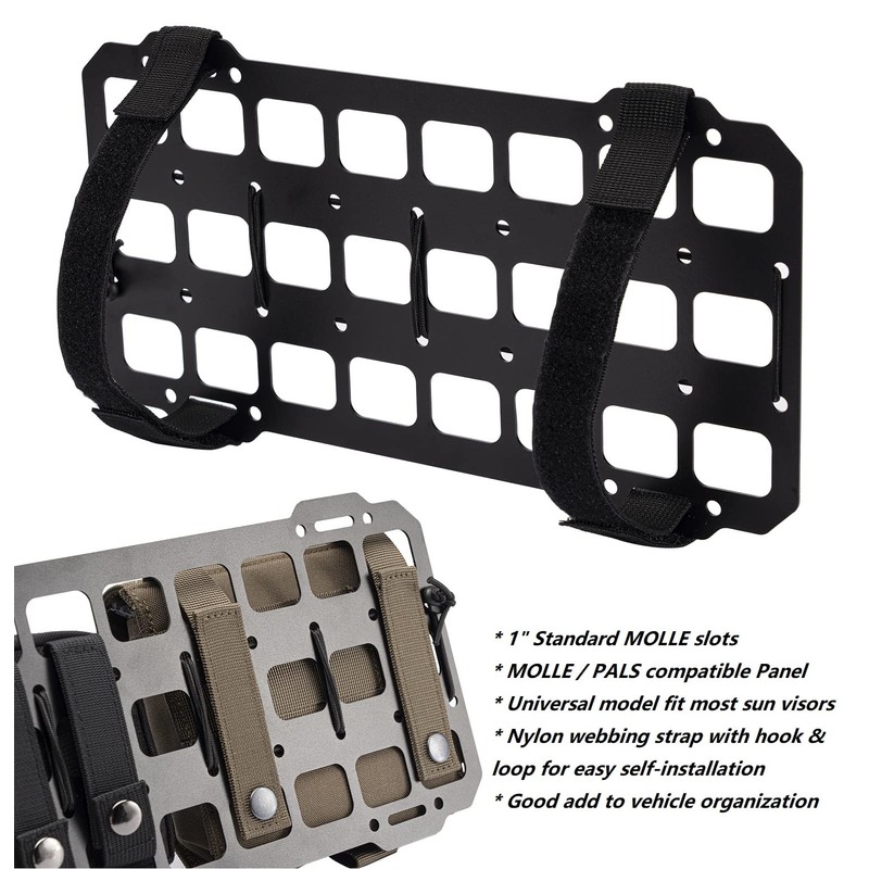 TACNEX Car Sun Visor Organizer Vehicle Rigid MOLLE Panel Tactical