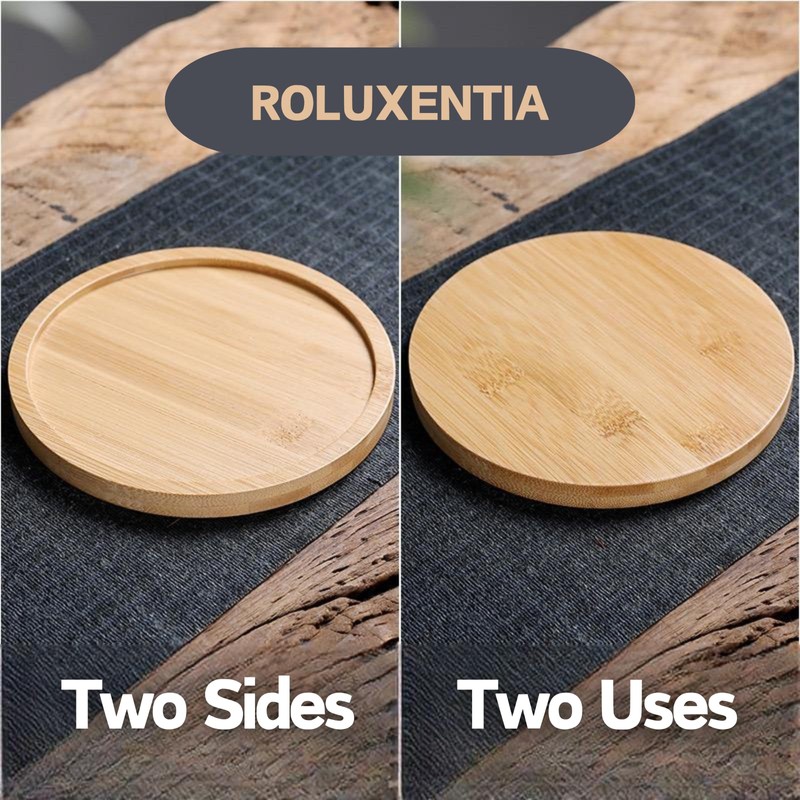 ROLUXENTIA 4 Pcs Bamboo Wooden Trivets - 6 Inch Heat