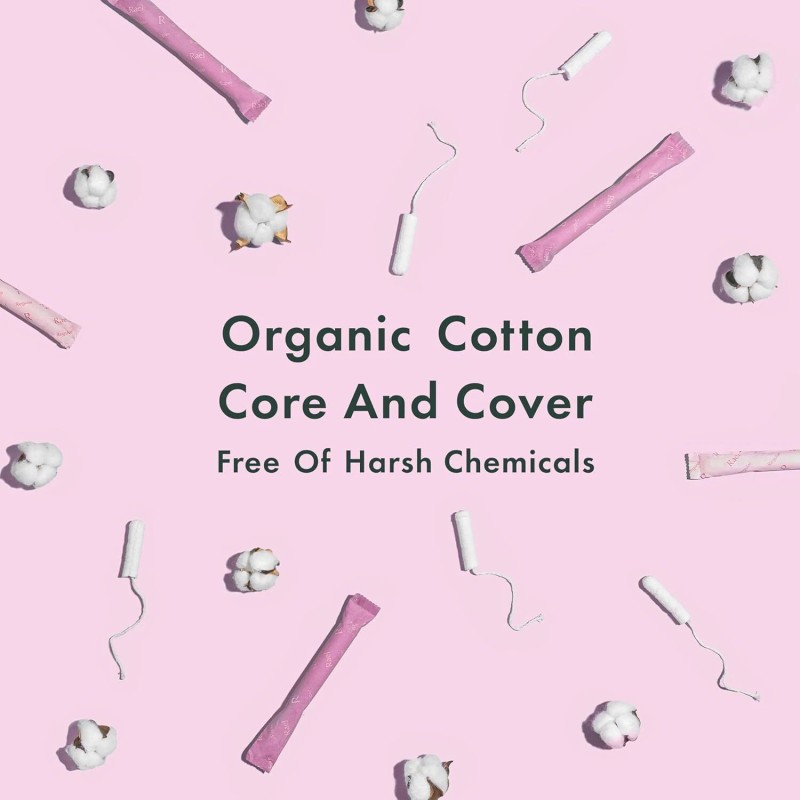 Rael Super Compact Tampons made with Organic Cotton, BPA-Free (36