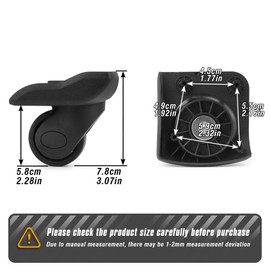 Zoofen Spinner Replacement Luggage Wheel Repairment Suitcase Wheels (Z146- Front Wheels)