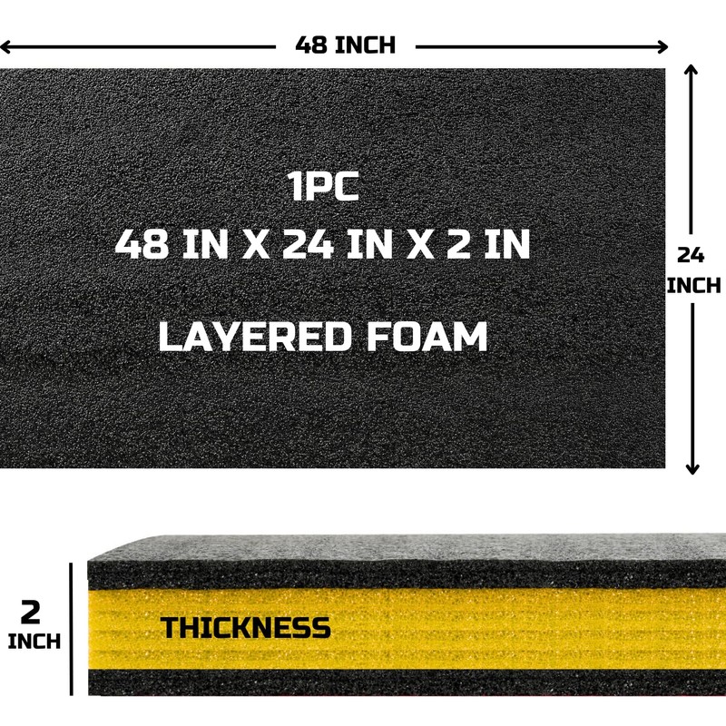 Onreva Tool Box Foam, 1PC 48x24x2 inch, Foam Inserts for