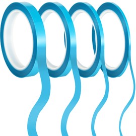 4 Rolls Vinyl Pinstripe Tape 1/16, 1/8, 1/4 and 1/2 Inch Masking Tape Masking Tape Automotive Car Auto Paint for Curves, High Temperature Vinyl Low Tack