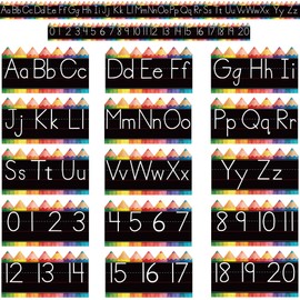Alphabet Bulletin Board Set - 15 PCS Crayon ABC Wall Decorations Cursive Alphabet Line for Classroom Wall for Pre School Elementary Classroom Homeschool, Playroom Bedroom Decorations