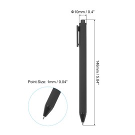 PATIKIL 50 Pack Black Barrel Click Pens, 1.0MM Black Ink Retractable Ballpoint Pens, Medium Point Smooth Writing Pens Office Supplies, Black