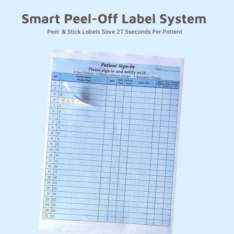 Patient Sign-in Sheets, HIPAA Compliant, 12 Sheets, Carbonless 3-Part Forms