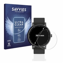 6x Screen Protector for Watches (circular, Diameter: 38mm) Protection Film - Crystal-Clear, Bubble-Free