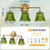 sunkryster Vintage Gold Bathroom Vanity Light Fixture, 3-Light with Rose