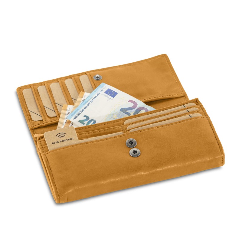 Cas8 Women's Washed Leather Purse with Practical Change and Card