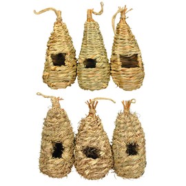 Selections Bird Rooster Pack (Pack of 6) Straw and Raffia Roosting Pouches