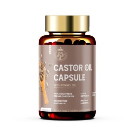 King of Natural Products CASTOR OIL CAPSULE | DIATARY SUPPLEMENT | 100% ORGANIC | VEGAN | HALAL