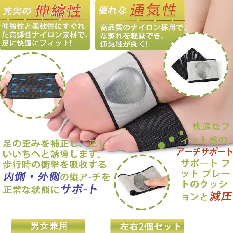 Clcyricher 足裏サポーター 土踏まず アーチサポーター 足立ち仕事 ランニング 登山 スポーツ 男女兼用 用アーチサポーター