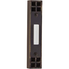 Craftmade BSMS-AZ Designer Surface Mount Mission Lighted Doorbell LED Push Button, Antique Bronze (4.13"H x 0.75"W)