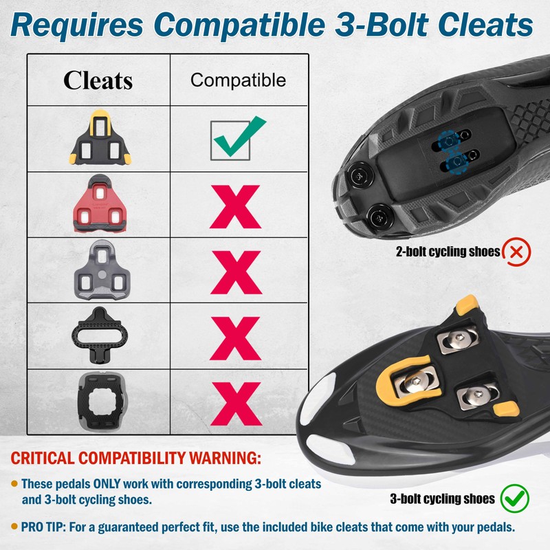 Pinsync Road Bike Pedals Compatible with SPD-SL Cleats, Ultra-light 130g
