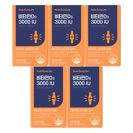 Nutrione Vitamin D3 3000 IU 100mg Jung Woo-sung Vitamin 60 Capsules 5 x 10 months supply / 뉴트리원 비타민D3 3000 IU 100mg 정우성 비타민 60캡슐 5개 10개월분