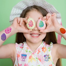 FAMYGFT 256PCS Easter Stickers for Kids,Easter Egg Sticker Cute Bunny Rabbit Holiday Sticker Funny Water Bottle Sticker Label for Envelope Scrapbooking Laptop Classroom Party Easter Basket Stuffer