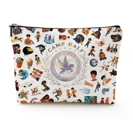 MAKEGONE Percy Inspired Makeup Bag, Percy jackson Merch Camp Half-blood Greek Mythology Gift Book Lover Gifts Percy Fan Gift