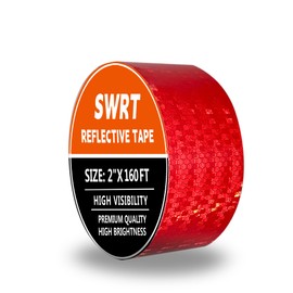 SWRT Reflective Tape 2 Inch x 160 Feet DOT-C2 Shining Star Fade Resistant Red Reflective Tape Outdoor Waterproof Strong Adhesive Safety Warning Tape Reflector Conspicuity Tape for Trailer Trucks Bike