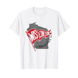 Trendy Wisconsin Badger State Vintage Logo T-Shirt