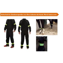 Reflector Band Pack of 4 | Safety Elastic Strip Light Reflective Band Arm reflector for Jogging, Walking, Spaziern Walking, Cycling, Motorcycling, Riding and Sporty Sport – Easily Adjustable Safety Clothing with Velcro Attachment for Arm and Leg Habits