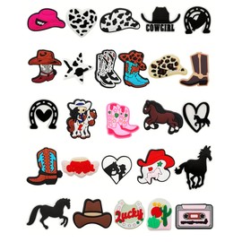 BOWNDY Cowgirl Charms for Clog Shoe Decoration, Horse Cowbody Charm,Bulk Charms Gift for Boys Girls Kids Teens Men and Women Adults