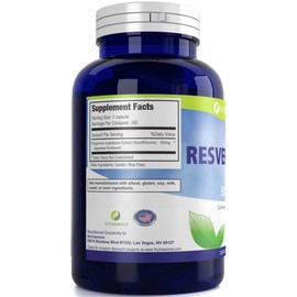 Nutrissence Resveratrol 500mg 180 Capsules 90 Servings of 1000mg or 60 Servings of 1500mg
