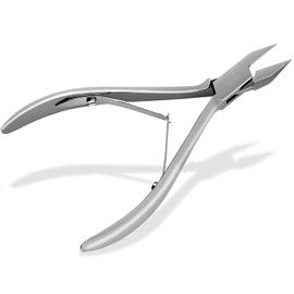 Nagelschere für tief eingewachsene Fußnägel aus Edelstahl - Eckenzange, Nagelzange zur Nagelpflege mit präziser Spitze, gerader Klinge und Doppelfeder 12 cm