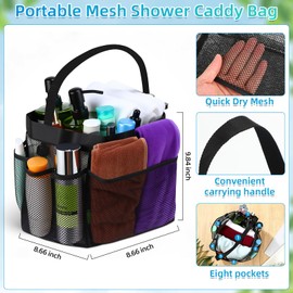 Widecook 1 Pack Foldable LED Desk Lamp with Type-c Charging Port, 1 Ramen Cooker Set, 1 Pcs 8-Pocket Large Capacity Mesh Shower Caddy Portable for College Dorm Home Office Apartment Essentials