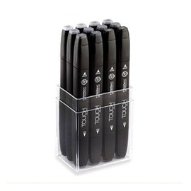 (10x10) Shinhan Touch Twin Marker Set 12 Colors (Cool Grey) / (텐바이텐)신한터치트윈 마카세트 12색 (Cool Grey)