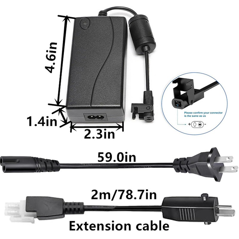 Adjustable Bed Base Power Supply Replacement Power Cord 3 Piece