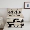 Golf Sports Bedding Set Queen Size Black Sketch Golf Ball