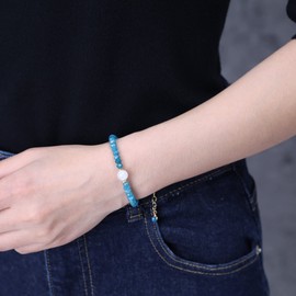 COAI Apatite Bracelet Moonstone Healing Crystal Bracelet for Women