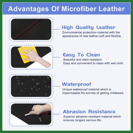 Motoforti Pair Synthetic Leather Car Front Door Panels Armrest Cover Black Red for Honda Civic 2006-2011 Sedan Long-Lasting