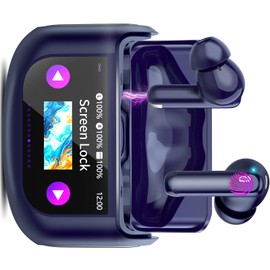 Wireless Earbuds, Bluetooth 5.4 Ear buds with Multifunctional Touch Screen, 48H Bass Stereo Headphones with ANC/ENC Noise Cancelling/Transparency mode, IPX7 Earphones with 5 EQ Modes,Starry Night Blue