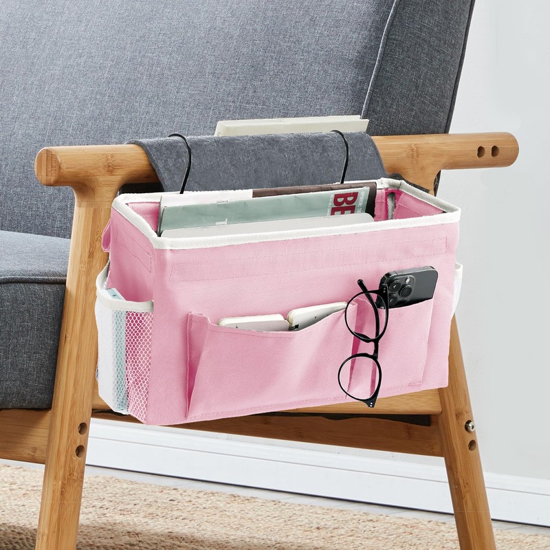 YOUDENOVA Bedside Caddy with 5 Pocket, Bedside Storage Organizer for