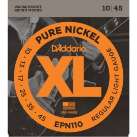 D'Addario 10 Sets D'Addario EPN110 Pure Nickel Electric Guitar Strings 10-45 Light