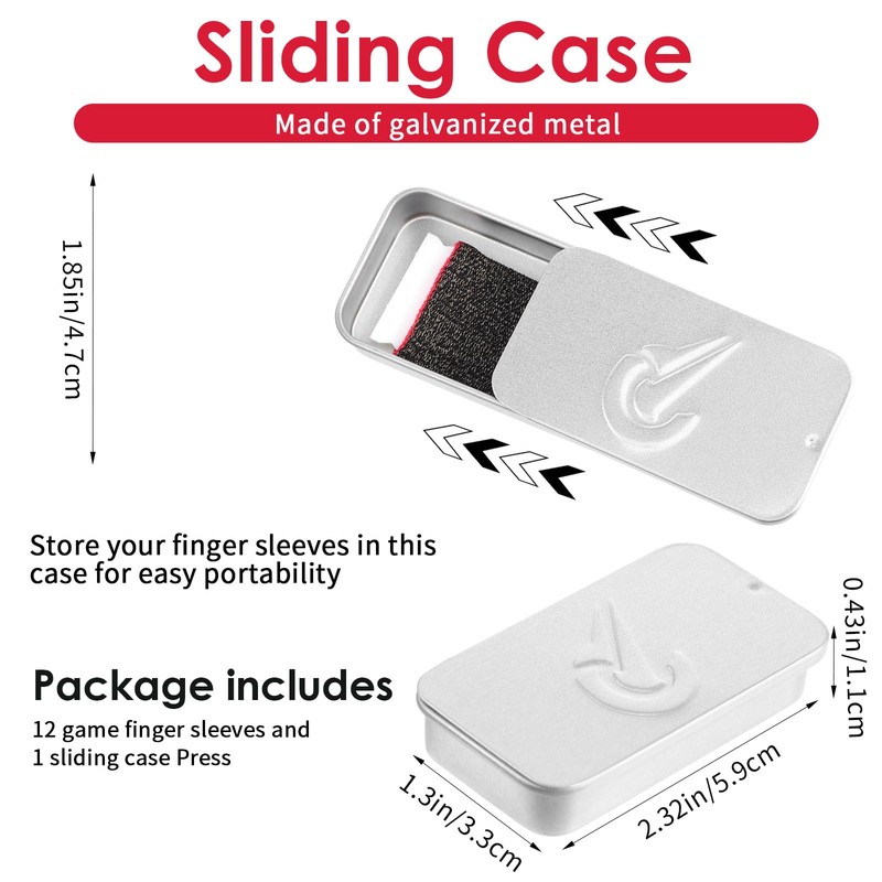 Josojoou 12 Pack Gaming Finger Sleeves, Ultra-Thin Silver Fiber Gaming