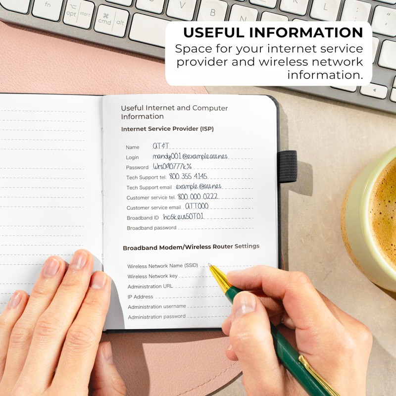 Clever Fox Password Book with alphabetical tabs. Internet Address Organizer