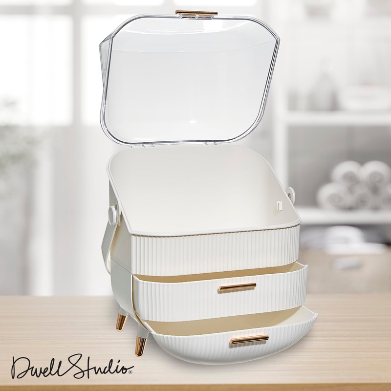 DwellStudio Dustproof Makeup Organizer for Cosmetics and Skincare - Stylish