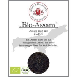 Lerbs & Hagedorn, Organic Assam Tea Leaf Tea TGFOP Type Sewpur | Fine Spicy Flavour 250 g (approx. 21 Litres) Organic Cultivation