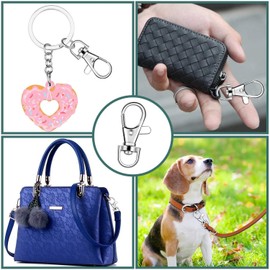 20X Detachable Swivel Lobster Clasp Clips Hook Alloy Key Ring Split Keychain Durable DIY for Key Split Ring Blanks