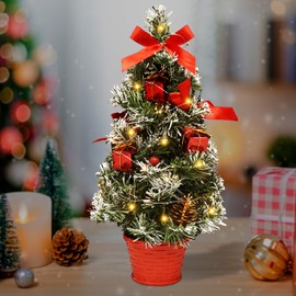 Mini Christmas Tree, Small Christmas Tree with Lighting, Christmas Tree Small Decorated, Christmas Tree Small LED, Artificial Table Christmas Tree for Christmas Decoration Advent