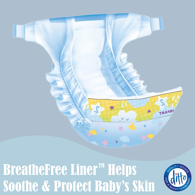 Ditto Baby Diapers Size 4 (160 Count) – Breathable Disposable