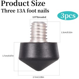 Pack of 3 Universal Rubber Tripod Foot, Non-Slip M8 Rubber Foot Pad Photography Accessories 1/4 Inch or 3/8 Inch Compatible for Tripod or Monopod (3/8 Inch)