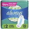 Always Ultra Thin Feminine Pads For Women, Size 2 Long