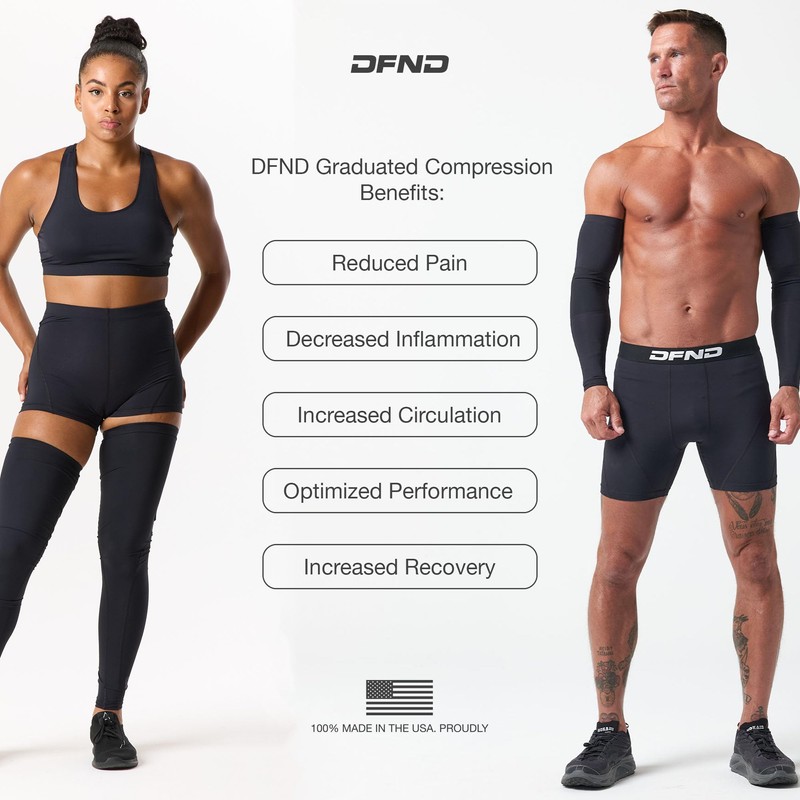 DFND Mens Elite Active Ax 3/4 Compression Pant - Black