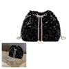 DiiWmme Bucket Bag for Women Sparkly Black Clutch Bag with