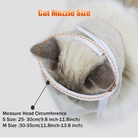 Taicols Cat Face Guard - Transparent Cat Grooming Muzzle with A Blowhole - Cotton Pet Mouth Cover Protective Cover Adjustable for Nail Trimming Bathing Grooming Cat Muzzle for Grooming, Pet Muzzle for Nail Trimming and Bathing, Cat Mouth Cover to Prevent