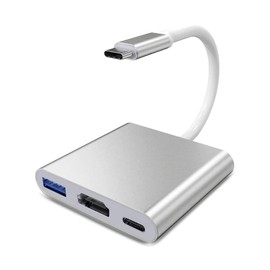 PICKBEAU USB C to HDMI Adapter Port USB-C Digital AV Multiport Adapter 4K Video Converter with USB 3.0 and Type-C Charging for Mac and USB Type-C Devices