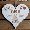 Heart Sign with German Text "Hotel Grandma" Everything Inclusive Door